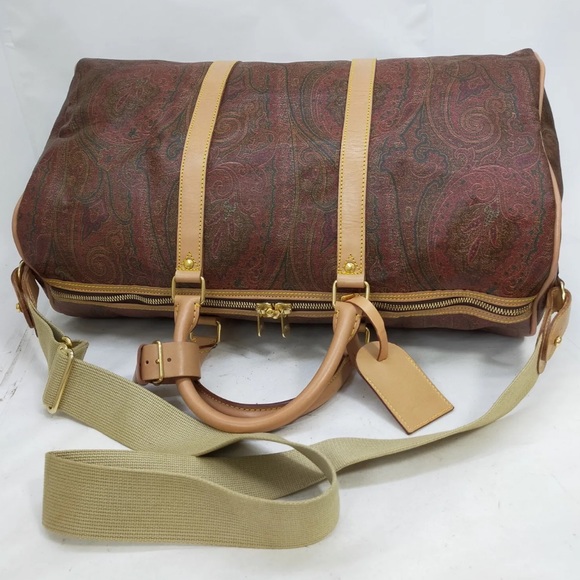ETRO Milano Red Paisley Boston Weekend Bag With Carry Strap 50 cm - Picture 3 of 15